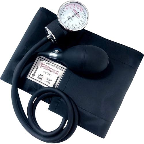 Santamedical Manual Blood Pressure Cuff - Adult Aneroid Sphygmomanometer | Deluxe Bp Cuff Monitor with Carrying Case and Adult Black Cuff - Stethoscope Not Included thumbnail 7
