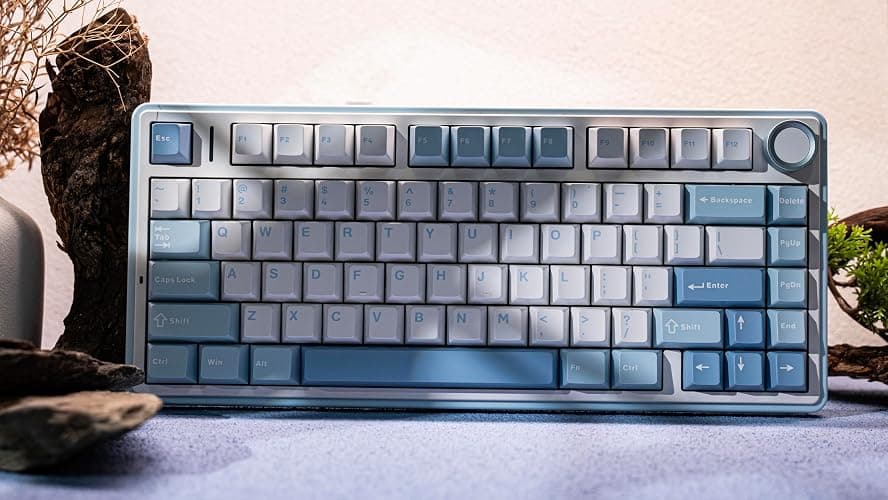 EPOMAKER x Aula F75 Gasket Mechanical Keyboard, 75% Wireless Hot Swappable Gaming Keyboard with Five-Layer Padding&Knob, Bluetooth/2.4GHz/USB-C, RGB (Sea Salt Blue, LEOBOG Reaper Switch) thumbnail 8