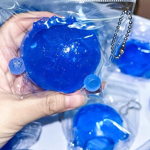 Taba Squishy ,Stress Ball,Kawaii Squishies Silicone Toys,Stress Relieving Fur Ball OPP Packaging Gifts|Squishy Fidget Toys for Anxiety&Relaxation|Perfect Desk Accessory for Adults(Big Blueberry) thumbnail 6