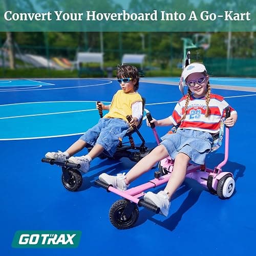 Gotrax Hoverboard Kart Seat Attachment Accessory for 6.5" 8" 8.5" 10" Self Balancing Scooter, Adjustable Frame Length and Handlebar Control Buggy Attachment, Hover Board Go Kart Accessory Kids Adults thumbnail 2