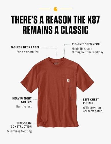 Carhartt Men's Loose Fit Heavyweight Short-Sleeve Pocket T-Shirt thumbnail 3