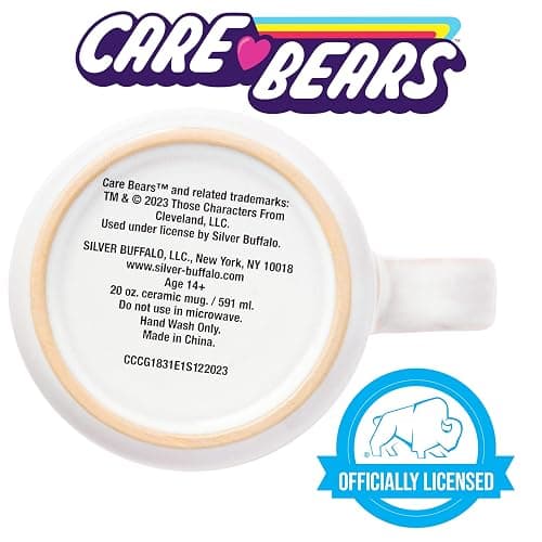 Silver Buffalo Care Bears Rainbow with Stars Reactive Glaze Ceramic Camper Mug Featuring Tenderheart, Cheer, Grumpy, and Share Bear, 20 Ounces thumbnail 4