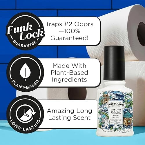 Poo-Pourri Before-You-Go Toilet Spray, Fresh Sea Salt, 4 Fl Oz, Up to 200 Uses, Bathroom Odor Deodorizer, Plant-Based with Essential Oils, for Home or Work, Sea Salt, Bergamot & Eucalyptus Scent thumbnail 3