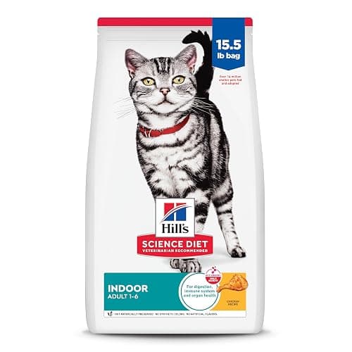 Hill's Science Diet Indoor, Adult 1-6, Easy Litter Box Cleanup, Dry Cat Food, Chicken Recipe, 15.5 lb Bag - Image 1