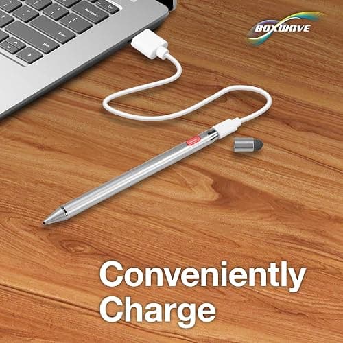 BoxWave Stylus Pen Compatible with Xiaomi Pad 6 - AccuPoint Active Stylus, Electronic Stylus with Ultra Fine Tip - Metallic Silver thumbnail 7