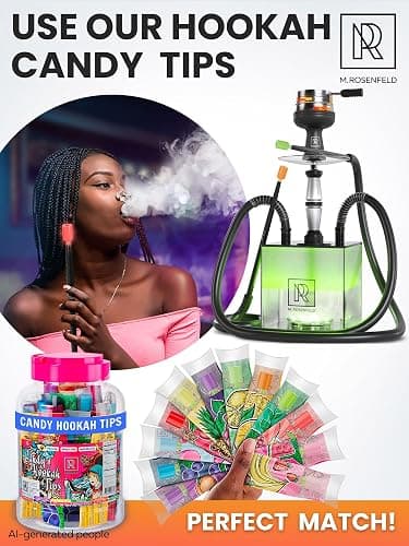 Black Hookah Set with Everything – 18" Hookah Set 2 Hose with LED Acrylic Base, Easy Setup, and Large Cloud Performance Hookah Machine - Premium Hookah 2 Hose for Home & Parties thumbnail 9