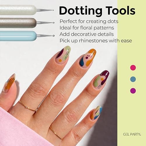 GELPARTY 21 Pcs Pastel Nail Art Brush Set for Gel Polish, Acrylic & Ombre – Professional Detail Liner Brushes, Dotting Tools, Silicone Sculpting Pens & Gradient Painting Kit for DIY Manicure thumbnail 9