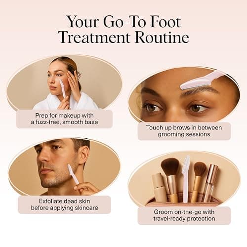Kitsch Dermaplane Razor for Women Face – Face Razors for Women & Men, Eyebrow Trimmer & Face Shaver – Exfoliating Facial Razor & Skin Care Tool for Smoother Skin - Blush, 12 pcs thumbnail 6