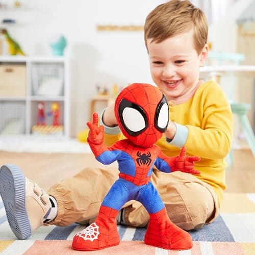Spidey and his Amazing Friends Marvel Dance 'N Crawl Spidey, Interactive Plush Toy with 20 Phrases & Sounds, 2 Songs, Super Hero Toys for Kids 3 & Up thumbnail 4