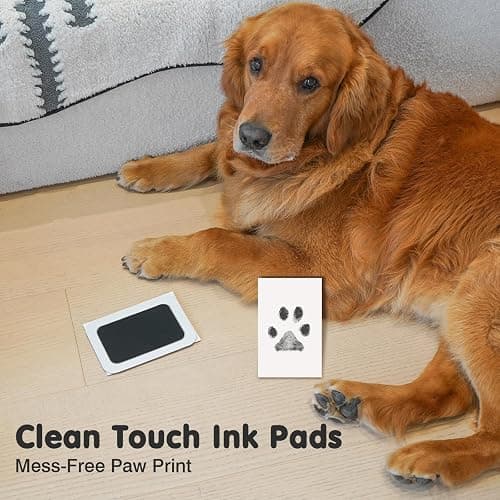 catose Inkless Paw Print Kit for Dogs,Cats & Babies - Clean Touch Dog Nose & Baby Handprint Kit,Mess Free Dog Paw Print Kit,4-Pcs Ink Pads & 2 Wooden Frames - Keepsake Gifts for Pet Lovers,New Moms thumbnail 3