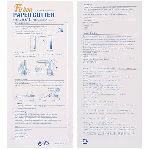 Firbon A4 Paper Cutter 12 Inch Titanium Paper Trimmer Scrapbooking Tool with Automatic Security Safeguard and Side Ruler for Craft Paper, Coupon, Label and Cardstock (Black) - 1-black thumbnail 7