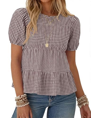 Brown plaid shirt - Image 1