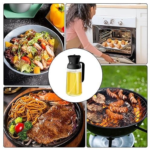 Oil Spray Bottle, 600ML Oil Sprayer for Cooking, 2 in 1 Premium Olive Oil Dispenser Bottle, Glass Oil Dispenser and Oil Sprayer, for Air Fryer, Baking, Grilling thumbnail 8