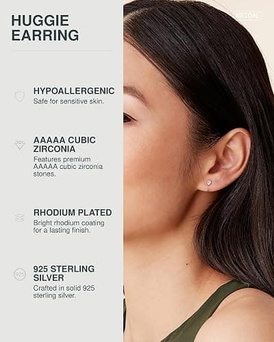 PAVOI 14K Gold Plated Half Hoop Earring for Women, Cartilage Huggie Earring | Hypoallergenic 925 Sterling Silver Earrings, Dainty Huggie Hoop Earrings thumbnail 2
