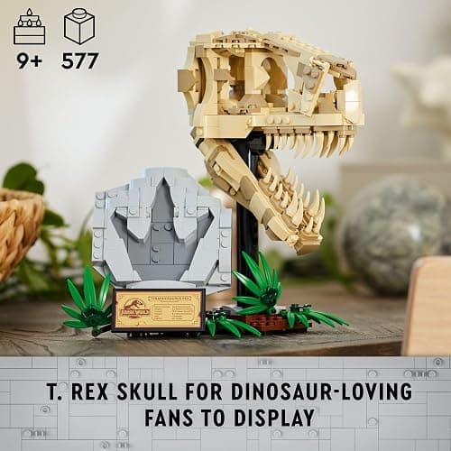 LEGO Jurassic World Dinosaur Fossils: T Rex Skull Building Toy - Dinosaur Toy for Boys & Girls, Ages 9+ Years - Gift for Christmas - Display for Bedroom - 76964 thumbnail 3