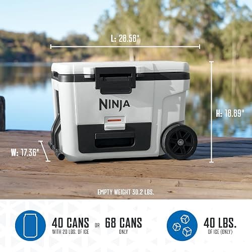 Ninja FrostVault 45QT Cooler with Wheels | Insulated with Temp Dry Storage Drawer | Keeps Ice Cold for Days | for The Beach, Camping, Picnics & More | Daffodil Daze | FB245YL thumbnail 9