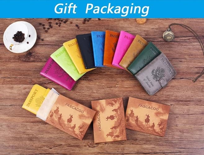 Airtag Passport Holder Cover Wallet RFID Blocking Leather Case Travel Essentials Luggage Accessories Travel Must Have(118#Pink) thumbnail 2