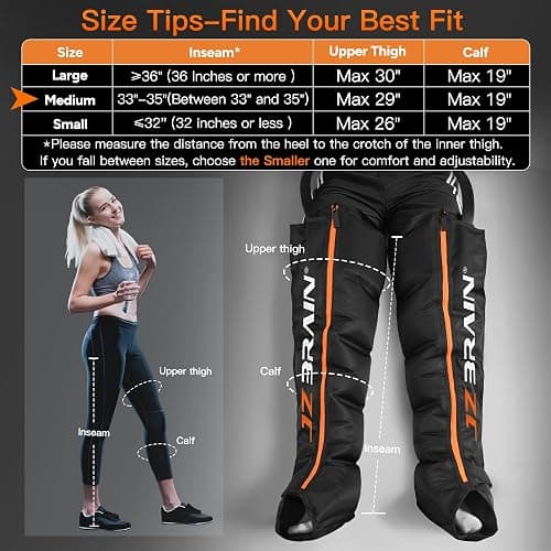 JZBRAIN Sequential Air Compression Recovery System : Professional Full Leg Compression Boots for Circulation and Pain Relief - Sequential Device for Muscle Relaxation - for Athletes, Women, Men thumbnail 2