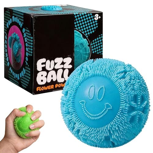 Fuzz Ball Squishy Stress Ball Slow Rising Memory Foam Fidget Squishy Fuzz Balls Adults Anxiety Stress Relief Toys - Blue - Image 1