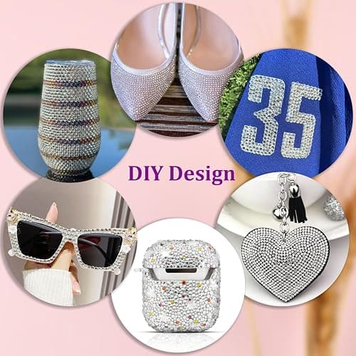 6000Pcs 3mm Resin Rhinestones with 1Pcs 10ml B7000 Jewelry Glue for Crafting, Clear Large Amount Flatback Gems, Bedazzling Crystal Bulk for DIY Crafts Clothing Tumblers Shoes Nail Art Fabric thumbnail 6