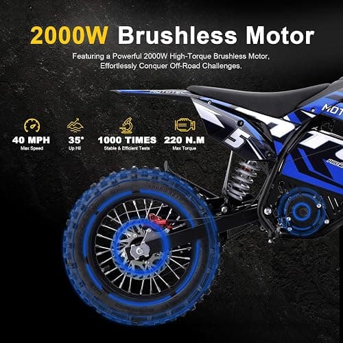 MotoTec 60v Pro Electric Dirt Bike 2000w Lithium thumbnail 8