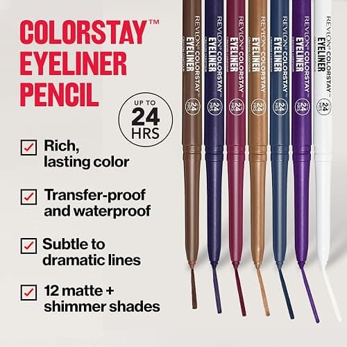 REVLON ColorStay Pencil Waterproof Eyeliner, Smudge-Proof, Eye Makeup with Built-In Sharpener, Stocking Stuffer for Women, 214 Grape, 0.01 oz thumbnail 4