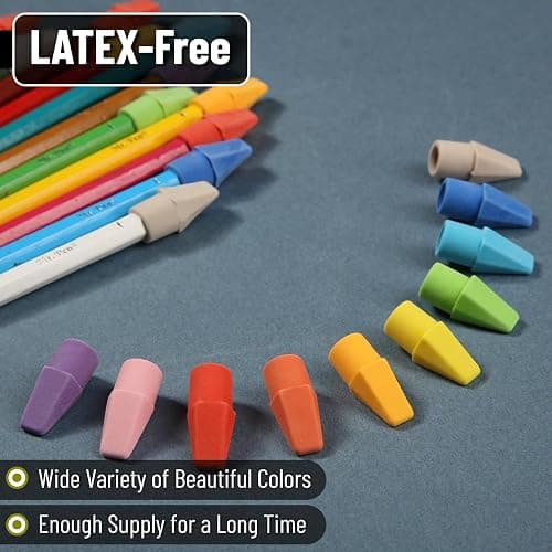 Mr. Pen- Pencil Erasers Toppers, 120 Pack, Colorful, Latex Free, No Smudge | Mr Pen Erasers for Pencils, Pencil Top Erasers, Eraser Caps, Eraser Tops thumbnail 4