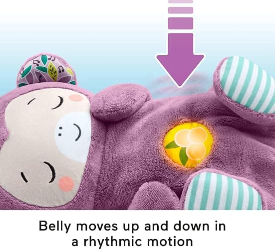 Fisher-Price Baby Toy Soothe ‘n Snuggle Purple Monkey Plush Portable Sound Machine with Breathing Motion & Lights for Newborns Ages 0+ Months thumbnail 3