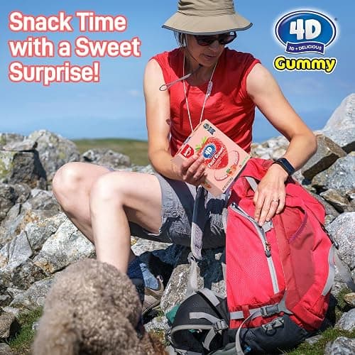 AMOS 4D Gummy Candy Strawberry Burst Candy– Fruity, Jelly-Filled, Natural Flavor – 240g Box (Pack of 10) thumbnail 8