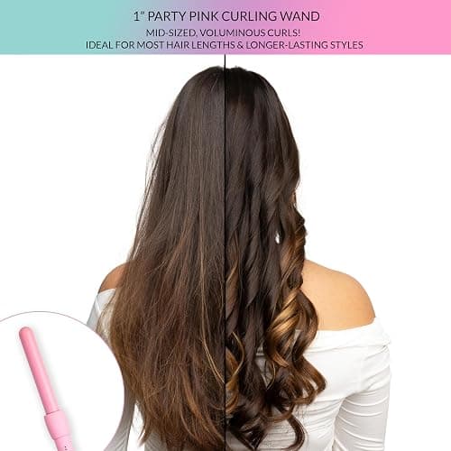 FoxyBae Bounce Bae Ceramic Hair Curling Iron 1" | Hair Curler for Silky, Smooth & Frizz-Free Hair | Temp Controls | Dual Voltage Curling Wand for Long & Short Hair | 360° Swivel Cord [Party-Pink] thumbnail 5