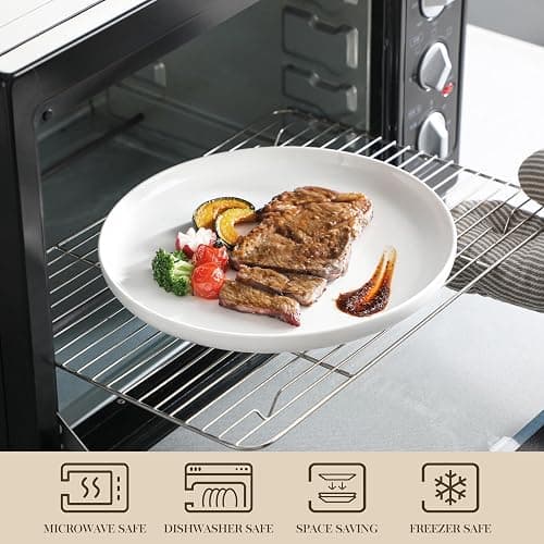 MALACASA Plates and Bowls Sets, 24 Pieces Modern Porcelain Dinnerware Set for 6 Ceramic Dishware Dishes White Dinner Ware Set Microwave and Dishwasher Safe, Series Luna | Modern Ceramic Dishware,Kitchen Dining Ware,Microwave and Dishwasher Safe,Simple Solid White Design,Series LUNA thumbnail 4