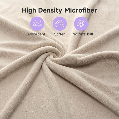 Umisleep 100% Microfiber Hair Towel, 41" x 22" Super Absorbent Towel Wrap with Elastic Loop, Large Curly Hair Towel for Women Long, Thick Hair, Camel thumbnail 7