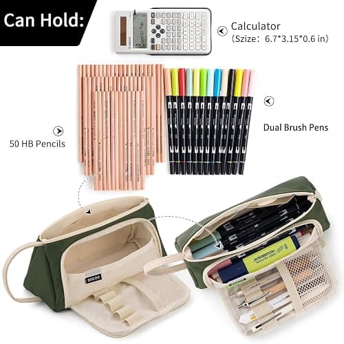 EASTHILL Big Capacity Pencil Case Pouch Pen Case Simple Stationery Bag School College Office Organizer for Teens Girls Adults Student thumbnail 4