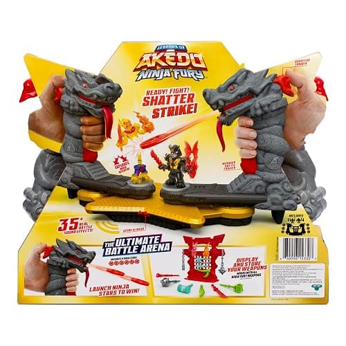 Legends of Akedo Ninja Fury Ninja Star Battle Arena - New Ninja Star Shooter Controllers, Over 35 Sound Effects, Includes 2 Exclusive Warriors, Weapons Rack & Additional Weapons & 6 Ninja Star Discs thumbnail 6