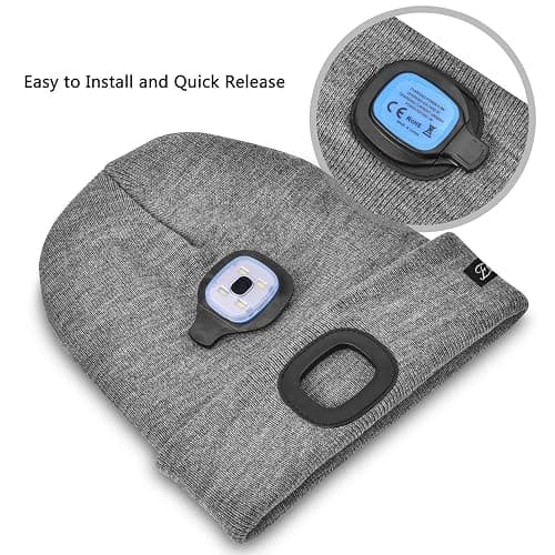 Etsfmoa Unisex Beanie with The Light Gifts for Men Dad Father USB Rechargeable Caps thumbnail 3