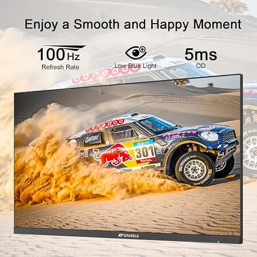 SANSUI Monitor 24 Inch 100Hz PC Monitor, HDMI VGA Ports VESA Mount, FHD Computer Monitor Ultra-Slim Ergonomic Tilt Eye Care for Home Office (ES-24F2, HDMI Cable Included) thumbnail 3