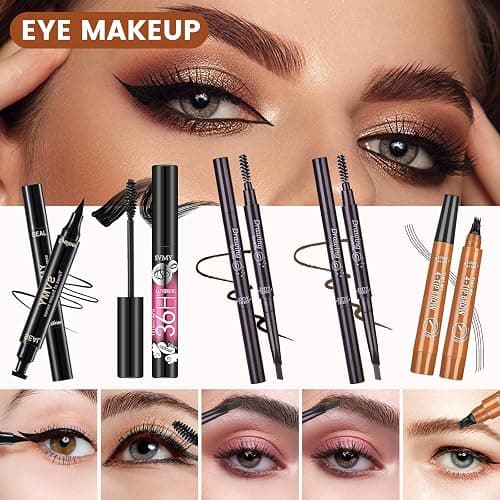 All in One Makeup Kit, Makeup Kit for Women Full Kit, Make Up Gift Set for Women, Makeup Essential Bundle Includes Foundation Eyeshadow Palette Concealer Lipstick Eyeliner Mascara Cosmetic Brush Set thumbnail 4