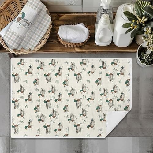 EKGJW Farmhouse Mallard Duck Kitchen Towels Set of 2,Ducks Lover Dish & Hand Towels for Kitchen & Bathroom Decor,Duck Gifts for Women Lovers,16x24 Inch thumbnail 6