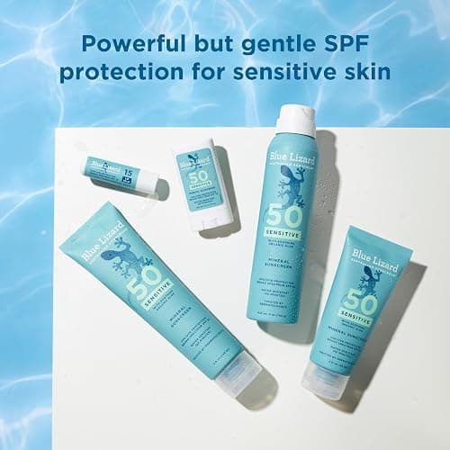 Blue Lizard SENSITIVE Mineral Sunscreen with Zinc Oxide, SPF 50+, Water Resistant, UVA/UVB Protection with Smart Cap Technology - Fragrance Free, 3 oz. Tube thumbnail 9