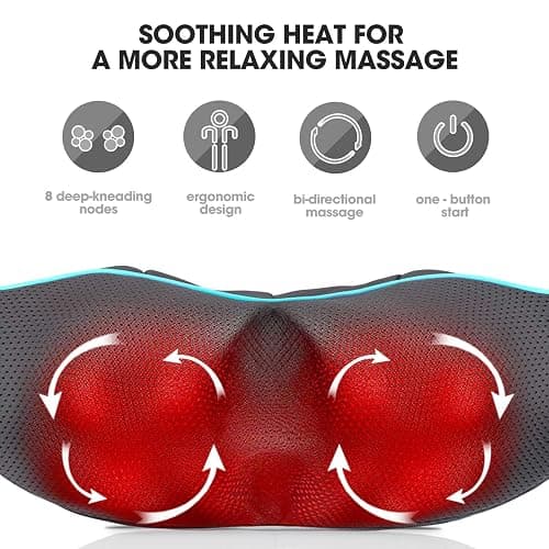 MagicMakers Shiatsu Neck Massager with Heat for Pain Relief Deep Tissue – Mothers Day Gifts for Mom, Women, Her | Ideal for Men, Dad & Him– Amazing Back & Shoulder Relief from Daughter or Son thumbnail 2