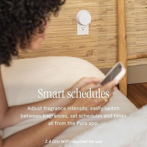 Pura 4 Smart Home Fragrance Device Starter Set - Scent Diffuser for Home- Linens & Surf, Lavender Fields, White Tea No. 1, Yuzu Citron Scent thumbnail 6