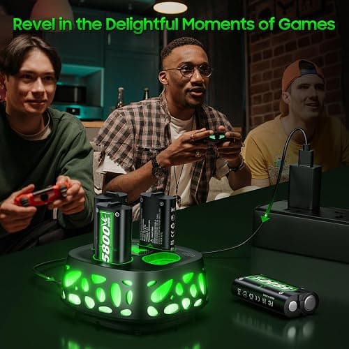 Feirsh Rechargeable Battery Pack for Xbox with Charger, 4x5800mWh Fast Charging Rechargeable Battery Packs for Xbox Controller Batteries for XboxOne Series X|S,One S/X/Elite Controllers thumbnail 7