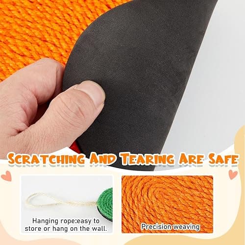 Maasechs Rabbit Scratching Pad, Natural Sisal Cat Bunny Scratcher Mats Cute Scratch Rug, Claws and Teeth Care for Biting Sleeping Nesting Small Animal Bedding Chew Toys Bed Play Toy(Carrots) thumbnail 5