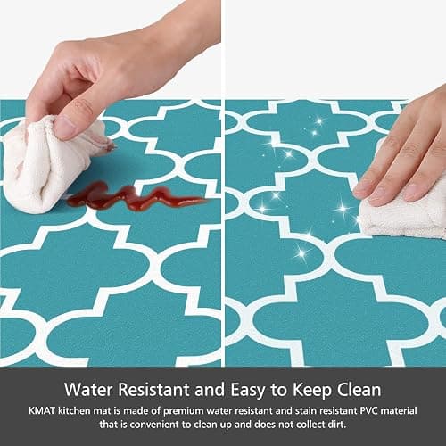 KMAT Kitchen Mat [2 PCS] Cushioned Anti-Fatigue Kitchen Rug, Waterproof Non-Slip Kitchen Mats and Rugs Heavy Duty PVC Ergonomic Comfort Foam Rug for Kitchen, Floor Home, Office, Sink, Laundry,Grey - 17.3 x 47 "+ 17.3 x 29 "--0.40inch - Grey thumbnail 5