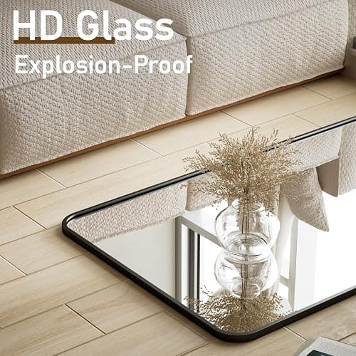 BEAUTYPEAK Black Full Length Mirror, 65"x24" Rounded Corner Floor Mirror Standing Hanging or Leaning Against Wall, Suitable for Bedroom or Dressing Room thumbnail 2