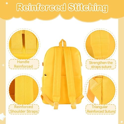 Lifelix Kawaii Backpack for Girls 5 Pcs School Bookbag Cuet Kids Schoolbag with Accessories Crossbody Bags Pencil Case Handbag Coin Purse (Yellow) thumbnail 8