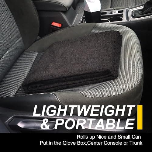 LoyaGour Back Seat Cover for Car Trucks Van SUV,Waterproof Rear Bench Towel Seat Covers for Dogs and Kids,Automotive Backseat Protector (Black) thumbnail 8
