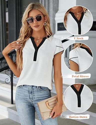 Blooming Jelly Button Down Shirts, Dressy Casual Tops thumbnail 2