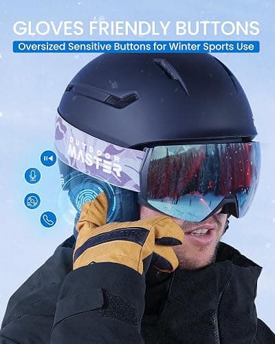 OutdoorMaster Update Ski Helmet Headphones, True Wireless Bluetooth with Storage Case, Drop-in HD Speaker Chip Compatible with All Audio Ready Snowboard Helmets with Built-in Mic -Light Gray thumbnail 3