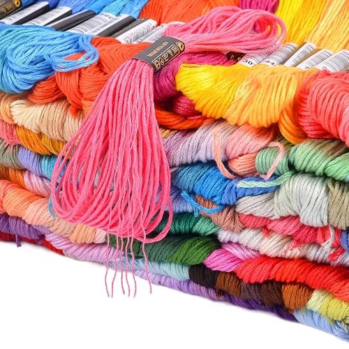 VICOVI 200 Skeins Embroidery Floss and 30 Skeins White & Black Embroidery Thread for Friendship Bracelet String Cross Stitch DIY String Art with 20 PCS Floss Bobbins thumbnail 4